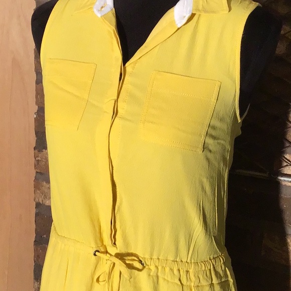 Banana Republic crepe dress sleeveless yellow 0 - Picture 3 of 5
